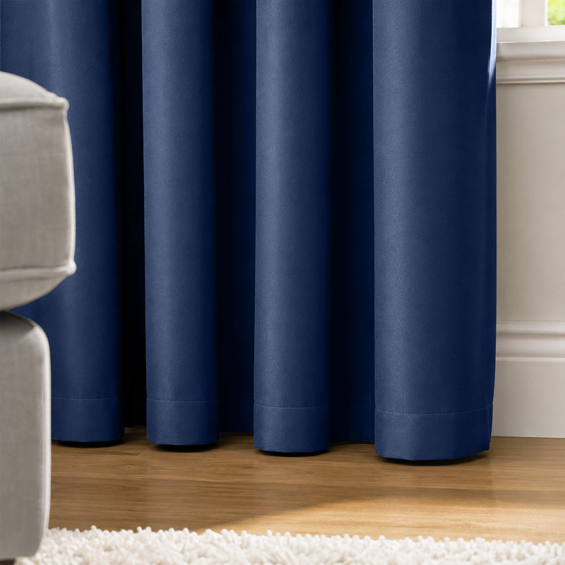 Room Darkening Single Curtain Panel, NAVY
