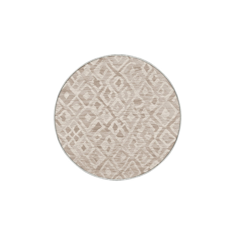 Machine Washable Beige Area Rug, Round 7'