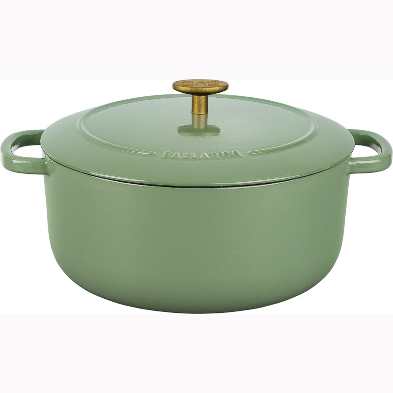 Ballarini Bellamonte Cast Iron Round Dutch Oven, 6 qt, Saggio Green