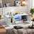 Modern High Glossy Rectangle Coffee Table With 2 Cabinets, One Drawer, 16 Colour Led Lights And A Open Shelf-505420713