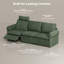 Canapé d'angle 4 places moderne et modulable avec fauteuil inclinable électrique, console et pouf de rangement, en tissu velours côtelé, vert.-1516700916