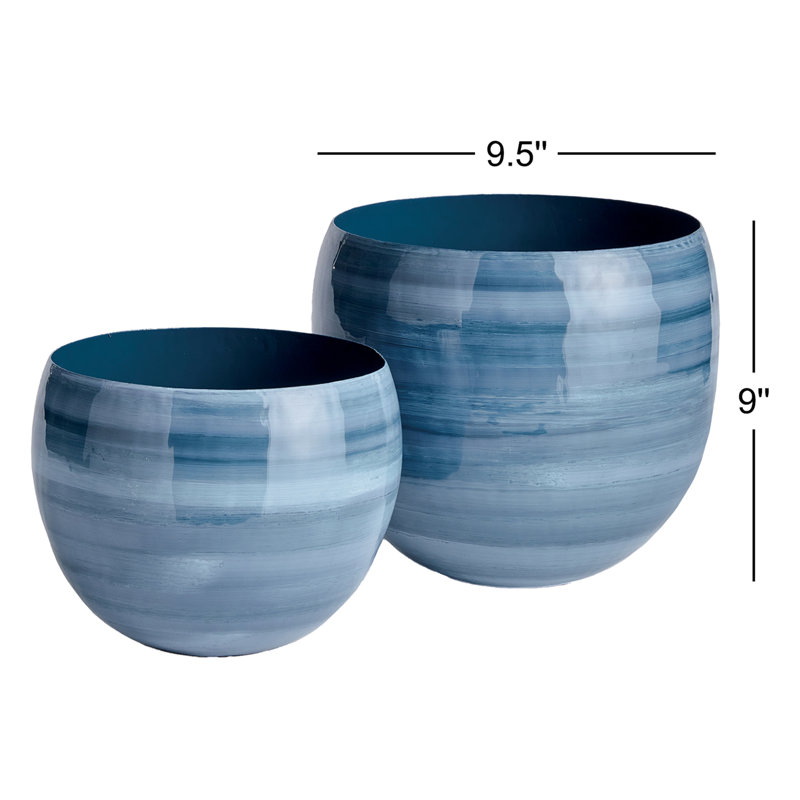 Nastia Handmade Metal Cachepot - Set of 2