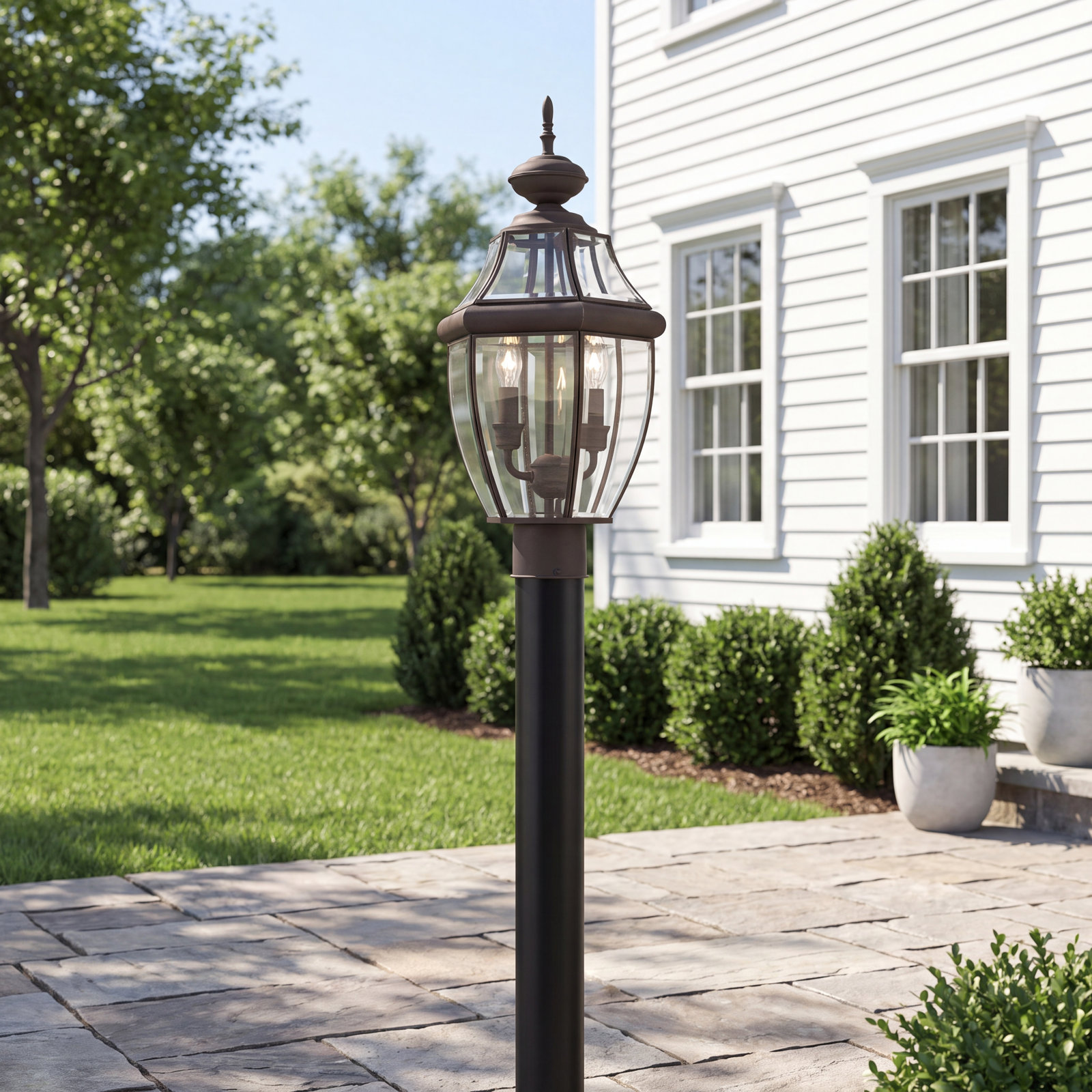 Eirini Beveled Metal Outdoor Lantern Head, Antique Bronze, No