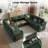 8-Seater Large Sectional Sofa Bed With Storage Lovescat, Modular Sleeper Sofa With Usb Port & Cup Holder, 108" U-Shaped Convertible Couch For Large Living Room-484175437