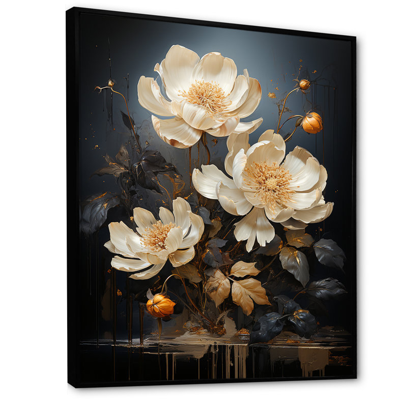 Harmonie mystique lotus sur toile, H 20 po x l 12 po x P 1 po, Cadre flottant noir