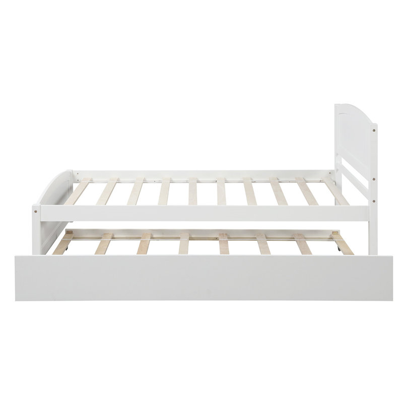 Lit plate-forme avec lit gigogne, Blanc