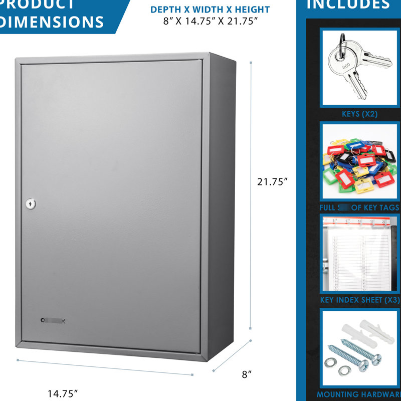 Armoire réglable à 300 clés - Boîte murale en acier verrouillée avec étiquettes colorées pour une manipulation efficace Gris divers acheteurs 300 espaces de rangement verrouillés Gestion efficace différents acheteurs