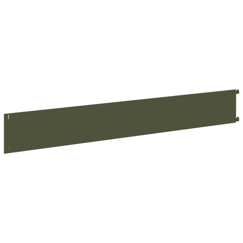 102 cm W Steel Lawn Edging Fencing with 10, 15cm H x 102cm W, Olive Green