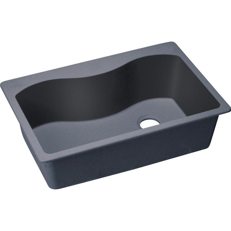 Quartz Classic 33" x 22" x 9-1/2" Drop-In Kitchen Sink, Dusk Gray