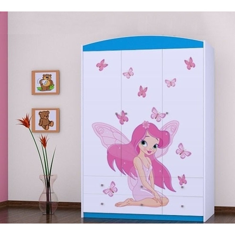 Wilczek 3 Door Wardrobe, Blue