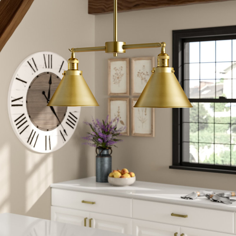 Paylor 2 - Light Kitchen Island Pendant, No Bulb Included, Satin Gold, Satin Gold