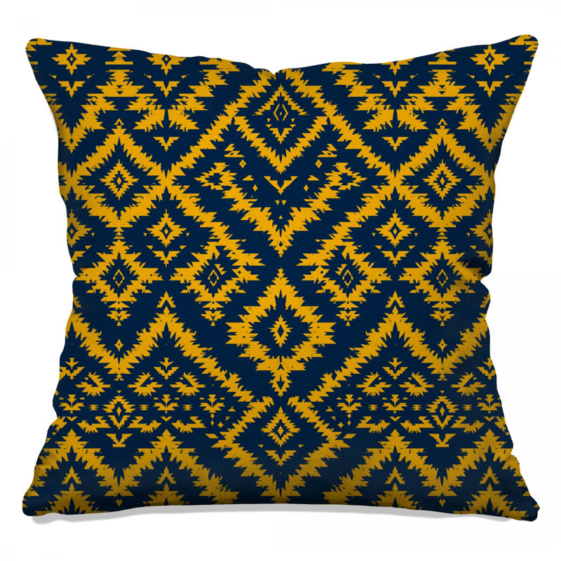 Coussins décoratifs jaunes à motif géométrique double face, 14 x 14 inches
