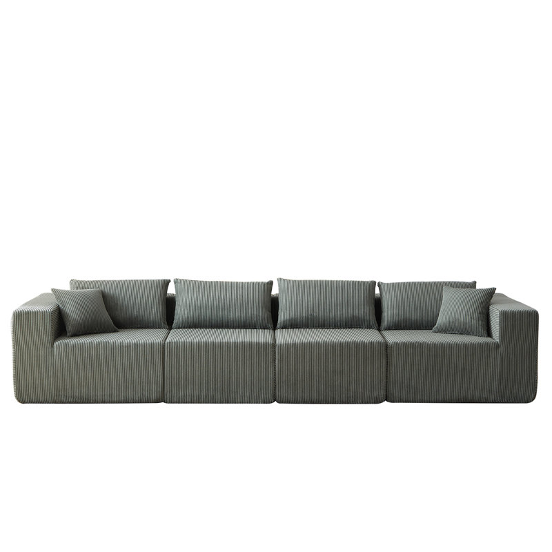 Riaan Modular Sectional Sofa, Green Corduroy