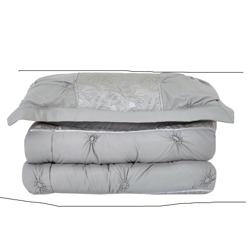 Bedspread with Pillow Shams Included, Silver