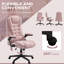 Mobilier de bureau chauffant, fauteuil de velours rose, confortable et ergonomique avec 6 massages vibrants, chauffage lombaire, siège inclinable, siège réglable