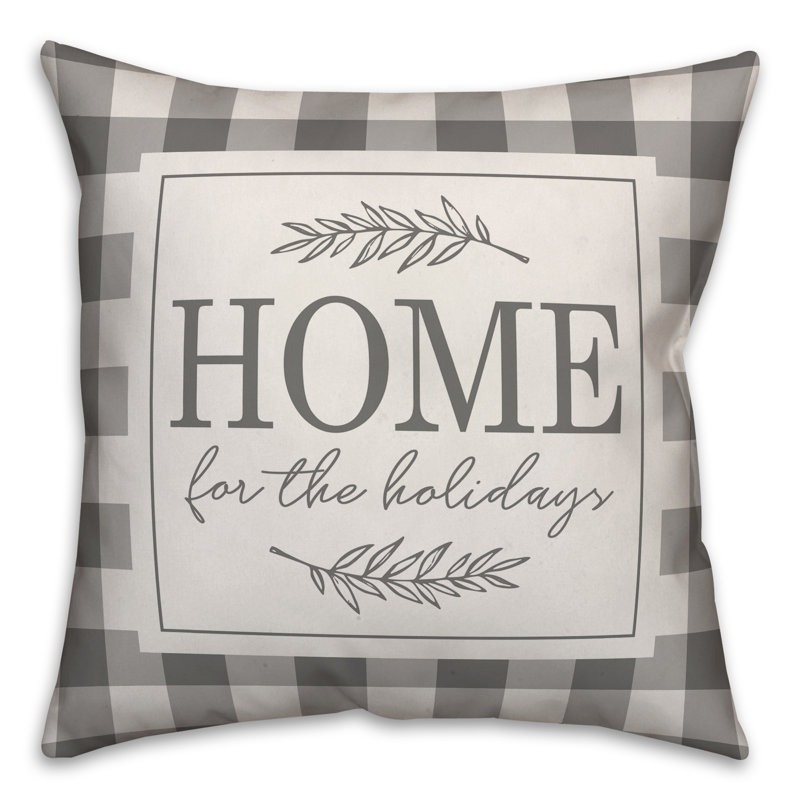  Housse de coussin Home for the Holiday, 18 po x 18 po, Polyester/ Bourre en polyester