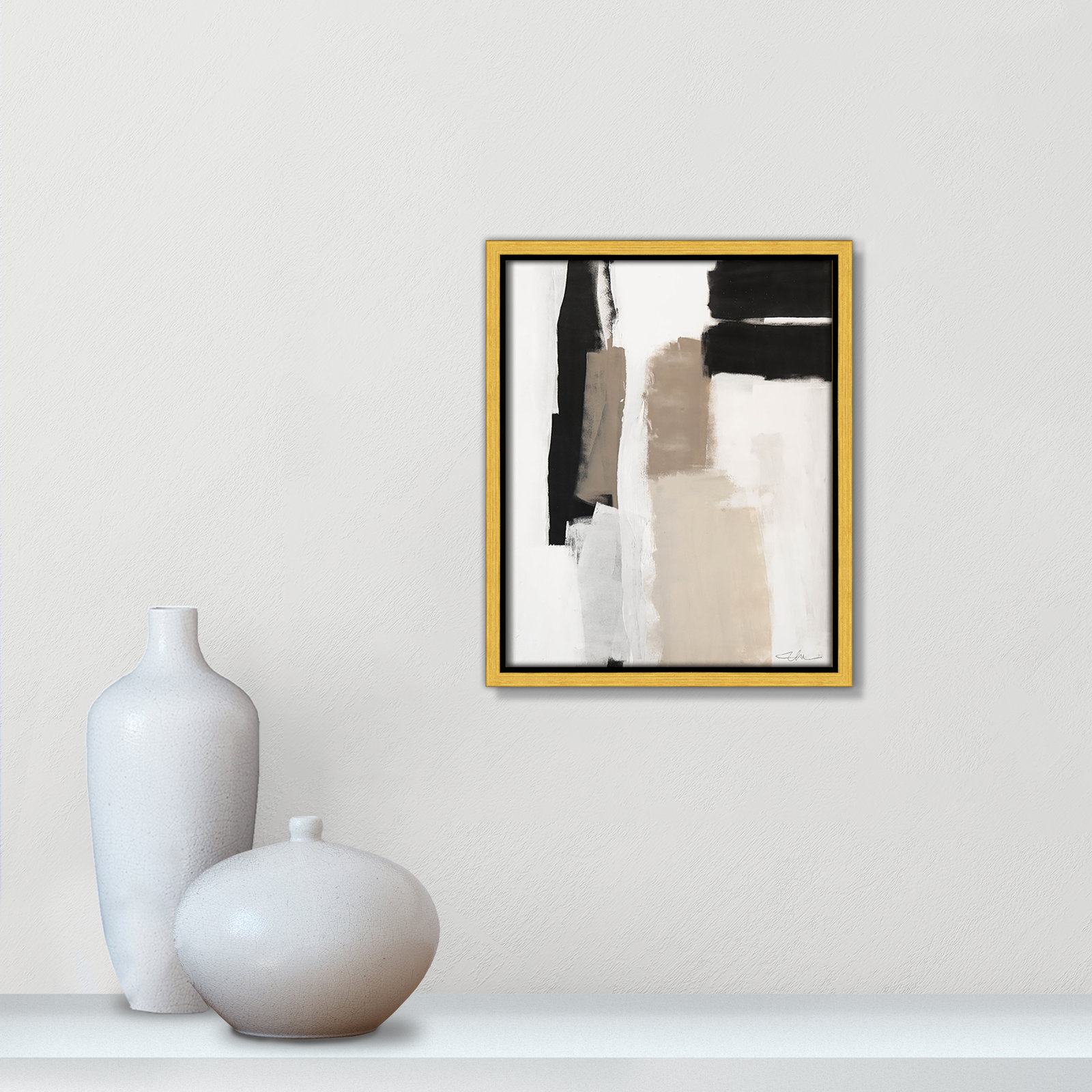 Giverny Earth Scapes II by  Print, Gold Floater Framed, No Mat, 11.5" H x 9.5" W x 2" D
