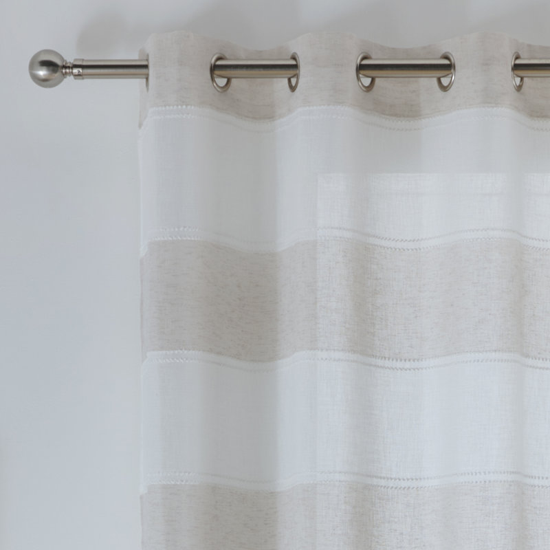 Reviel Sheer Curtain Pair, Natural, 140cm Width x 137cm Drop