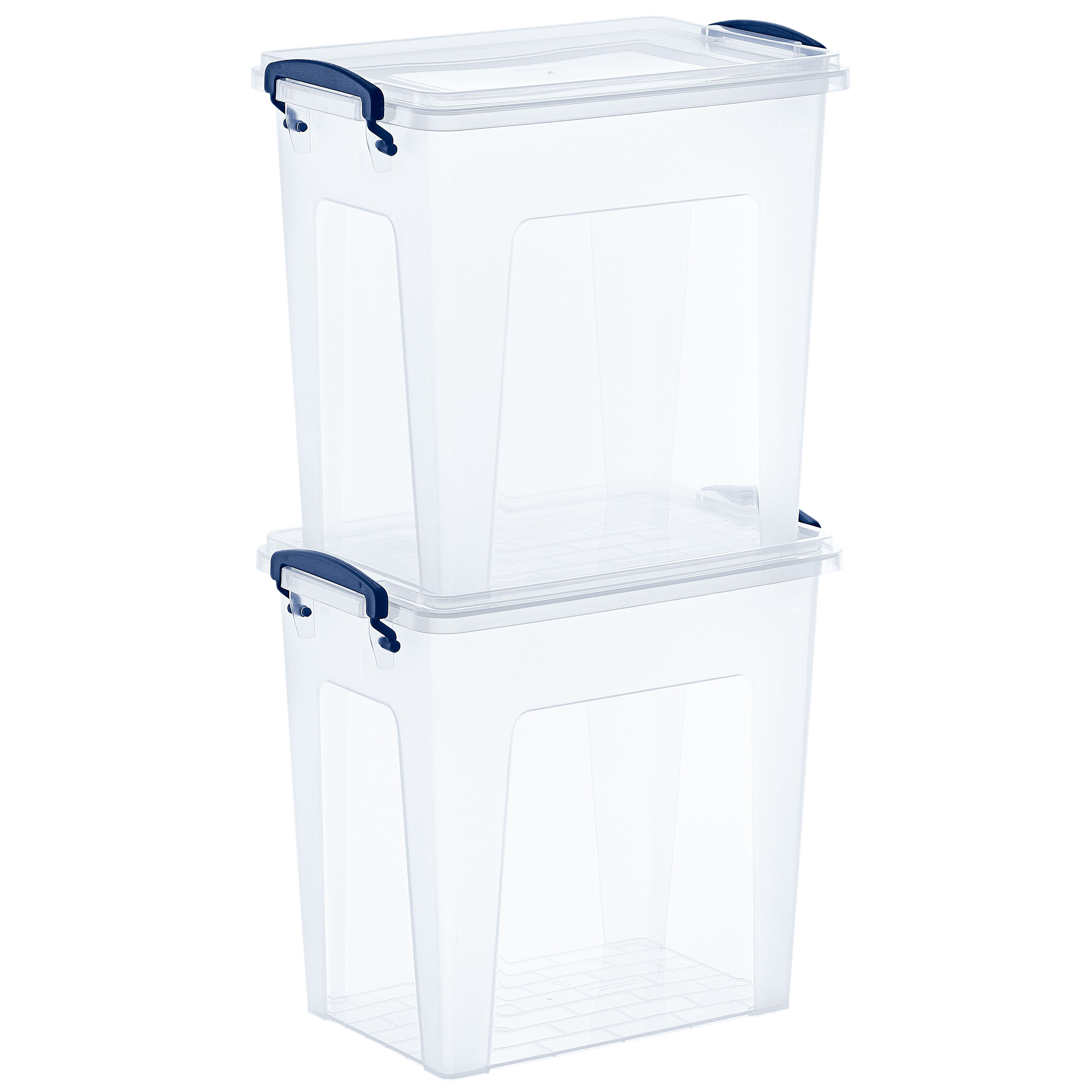 Rebrilliant Clear Storage Boxes With Lids (2 Pack)
