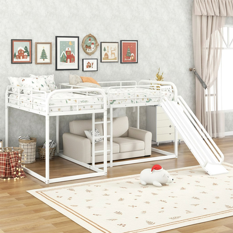 Lit superposé simple en L Levick, Blanc