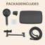 Pomme de douche à pluie double 12 pouces avec bras d'extension et douchette multifonction 8-Spary Noir mat-122065049