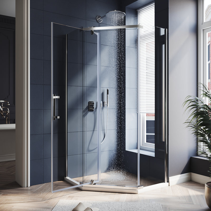 Neo-Angle Corner Shower Enclosure, Pivot Shower Door, 6mm Clear Tempered Glass, 36.5"Wx36.5"Dx72"H, Chrome