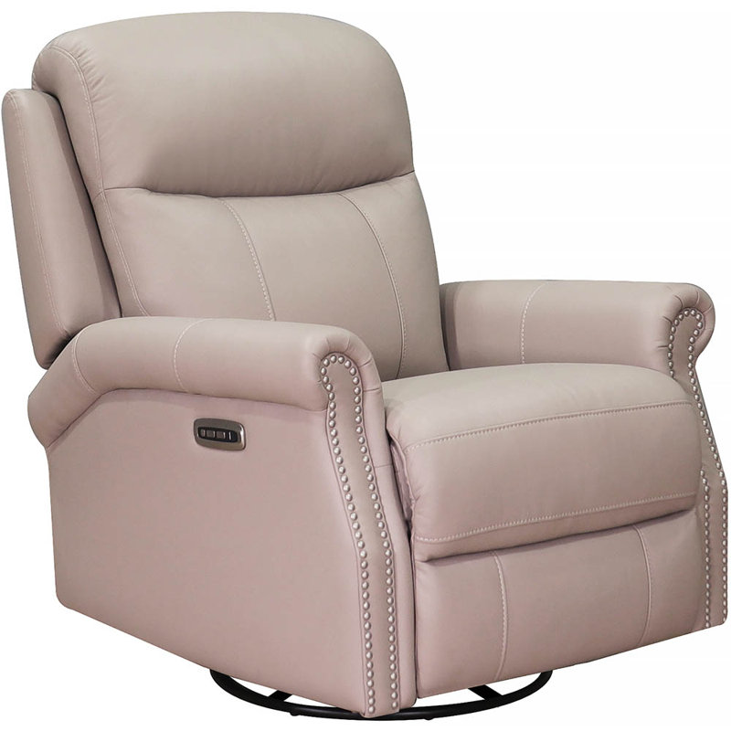 Fauteuil inclinable et pivotant en cuir Dhiya, Royce Bedford Ash