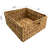 Altenpohl 25" Tall 3 - Drawer X-Side Wood End Table with Wicker Baskets for Bedside, Living Room, Walnut-780314302