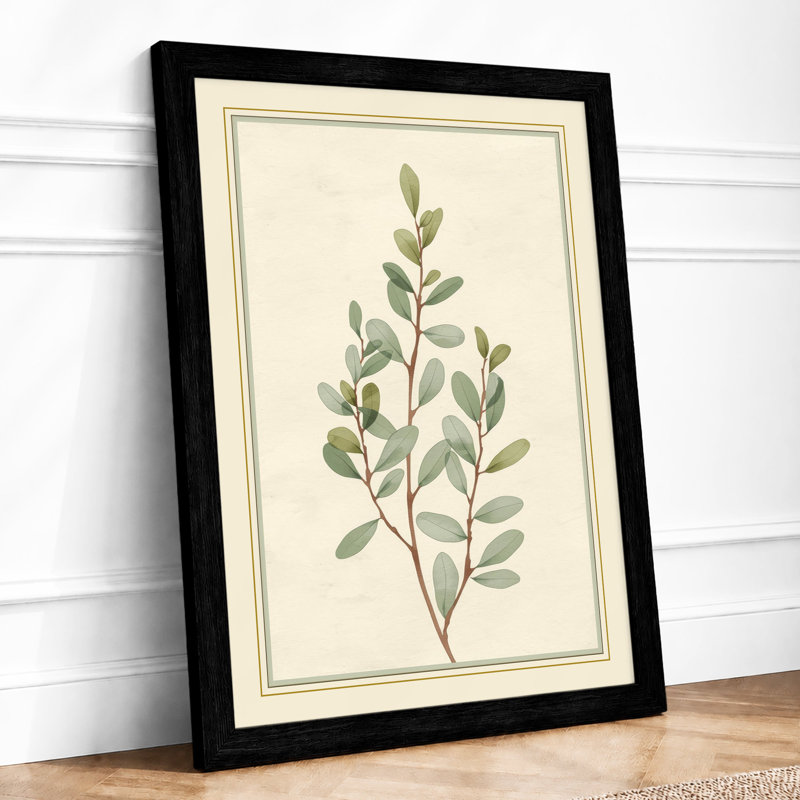 Study Botanical - Framed Print, A4 - 29.7 x 21.0 cm, Black