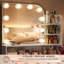 Ensemble de coiffeuse avec miroir à DEL et prise de courant pour chambre à coucher Jaseria-167111721
