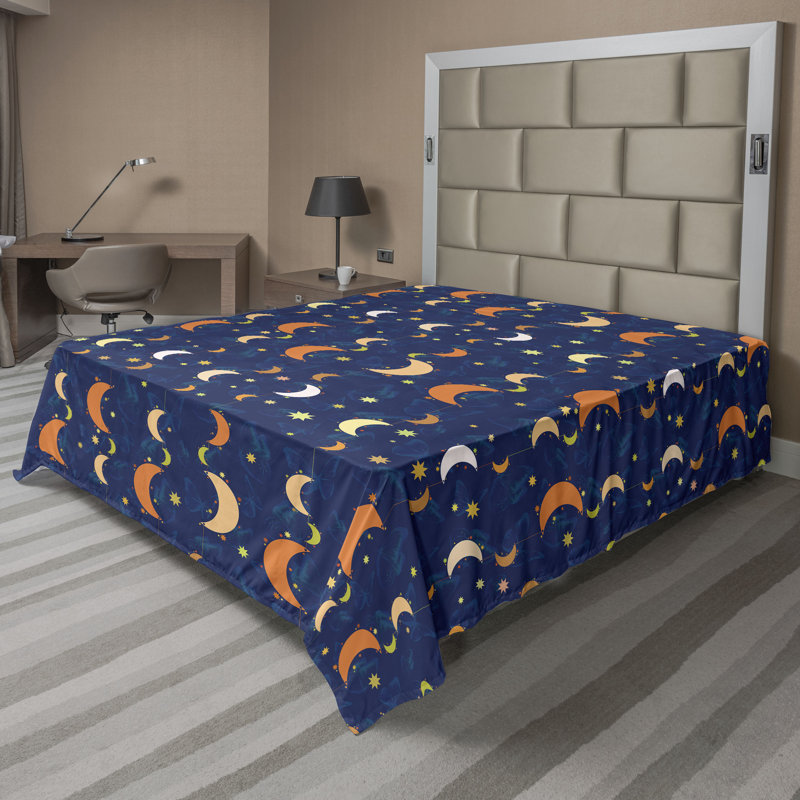 Drap Ambesonne Moon, Drap plat pour très grand lit californien