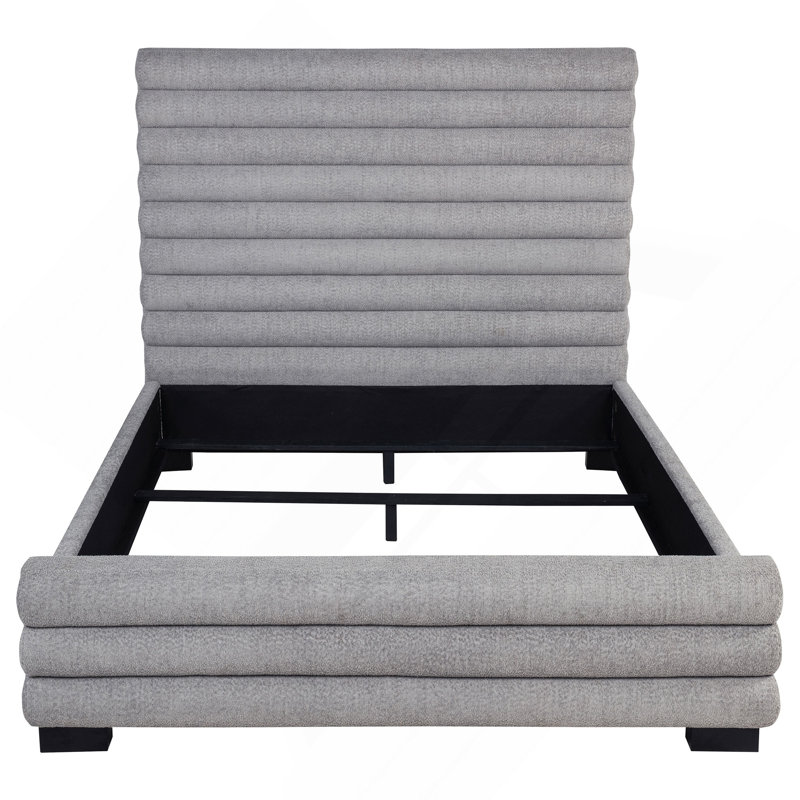Grey Upholstered Queen Bed
