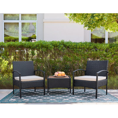 Ensemble de chaises de patio en bois 3 pièces