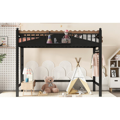 Black Metal Twin Xl Loft Bed, With , Storage, And Guardrails, Easy Assembly Instructions Setup Process