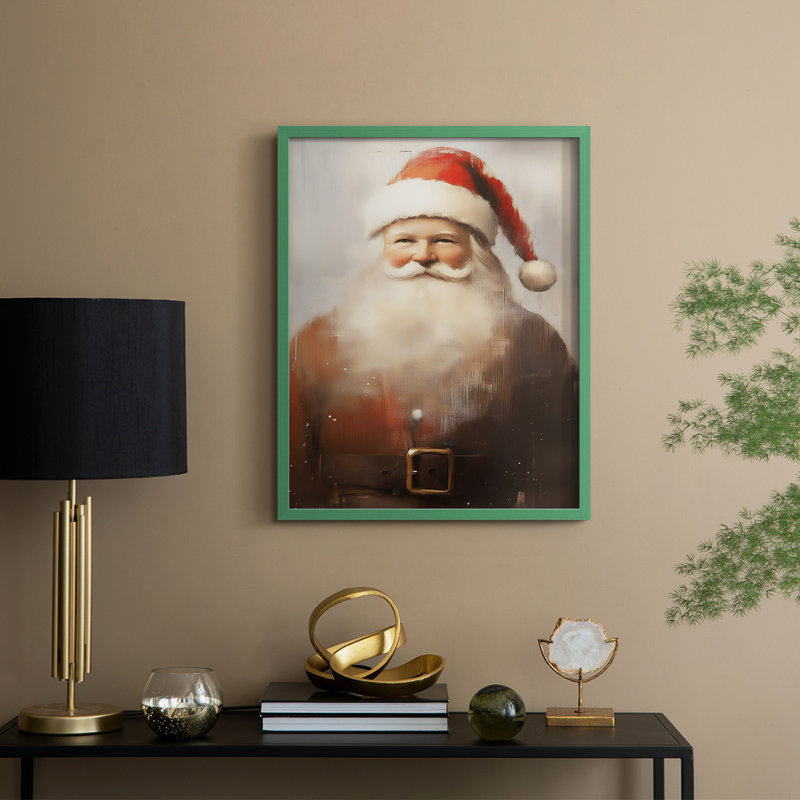 «Christmas Holiday Art», série 2-CDXV III, reproduction encadrée - bois massif, Vert, H 15 po x l 12 po
