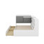 Lit plateforme en bois avec tête de lit, tablettes et tiroirs-965515378