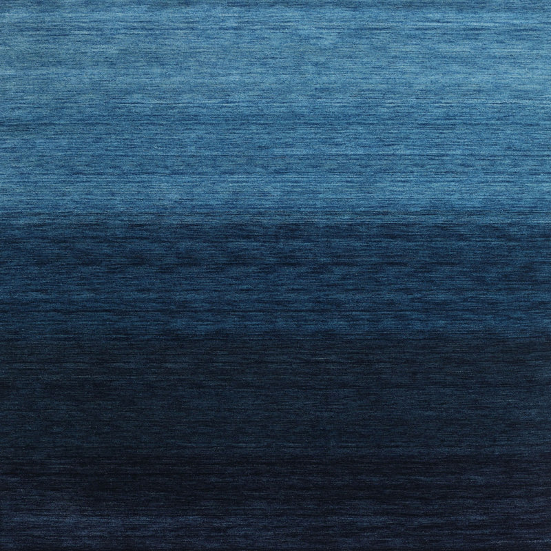 Tapis noir/bleu zone contemporaine Donnay, Carré 6 pi