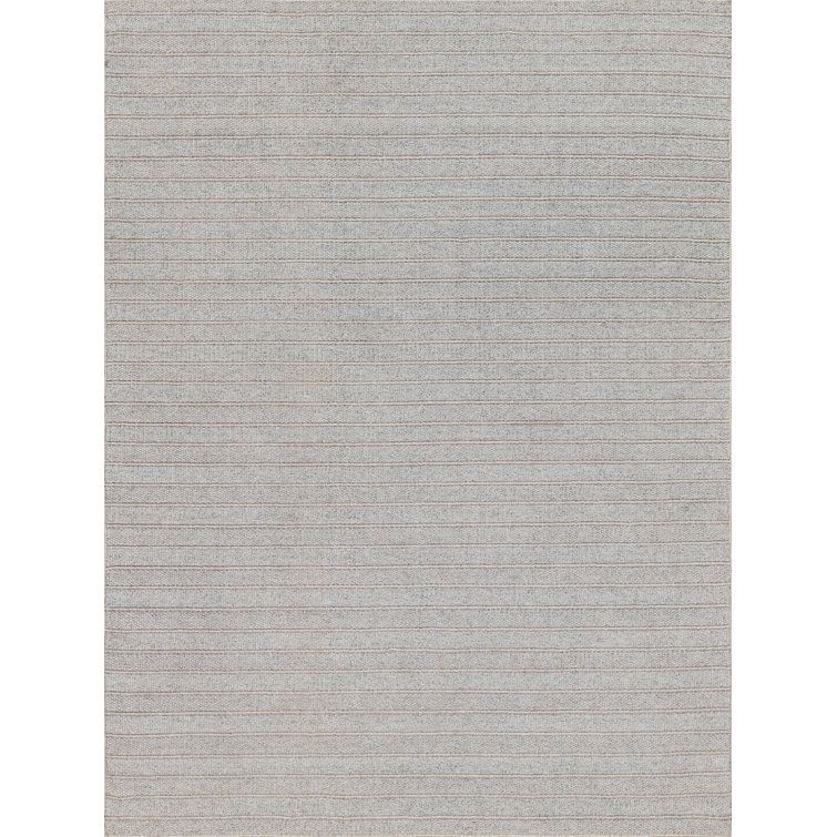 Nova Striped Area Rug in Natural Beige