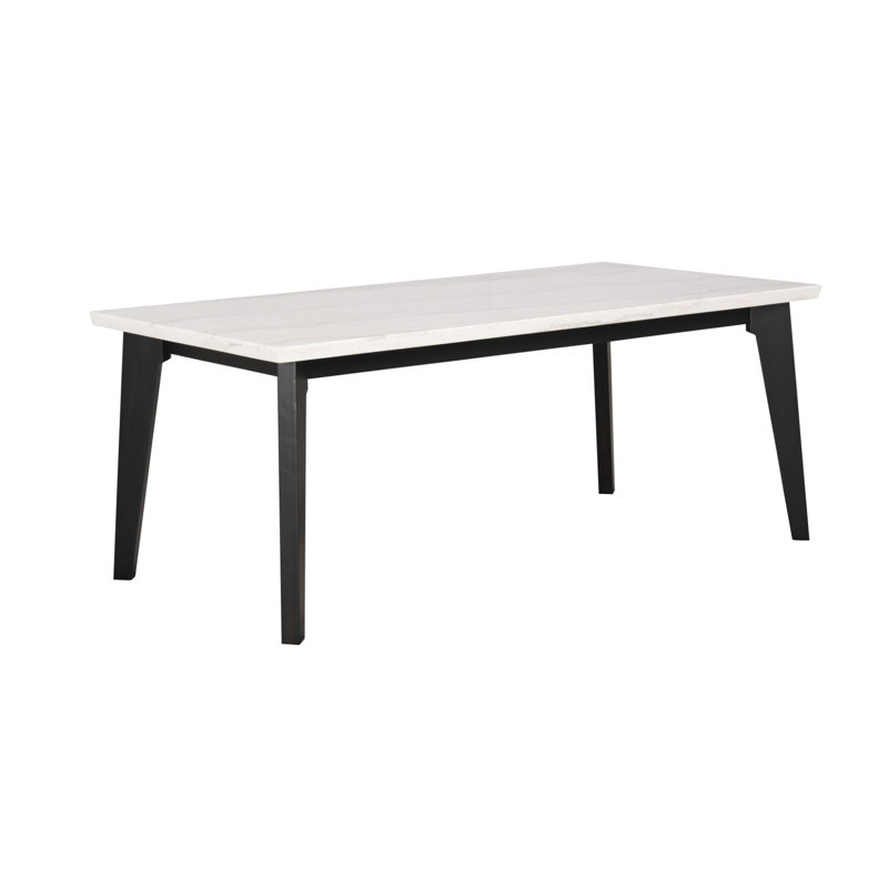 Table de salle à manger rectangulaire 70 po avec plateau en marbre
