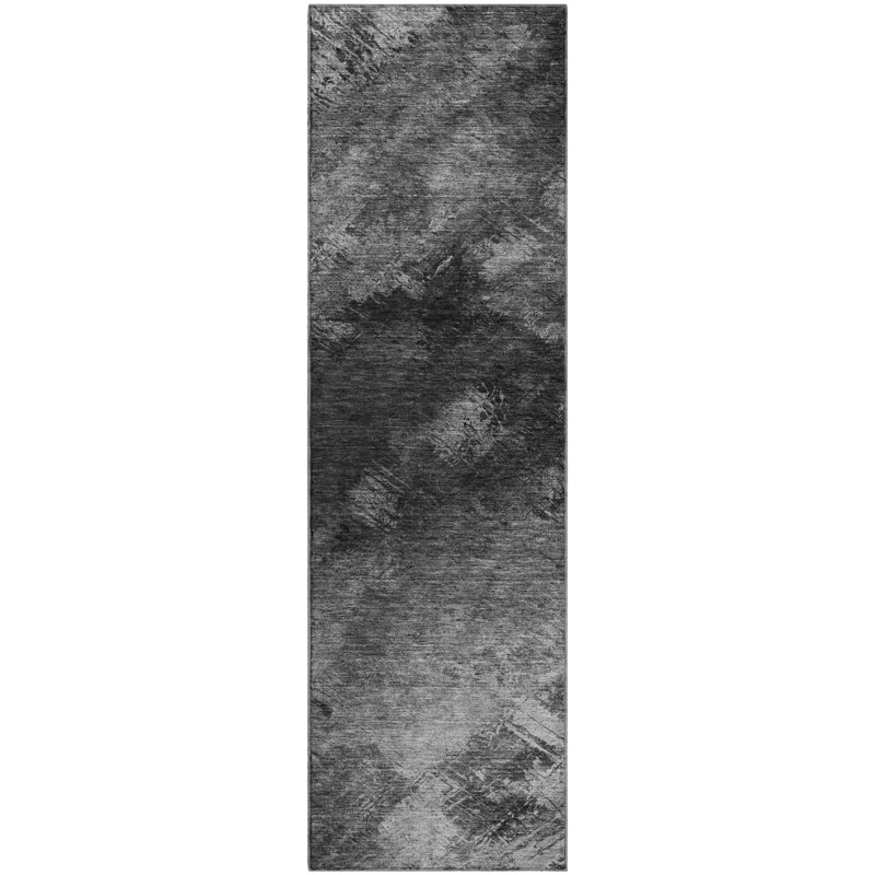 Premium Machine Washable Cerrito AMF590 Gray Rug, Runner 2'3" x 7'6"