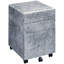 Classeur de bureau en argent, faux béton et 3 rangements fonctionnels avec finition pour