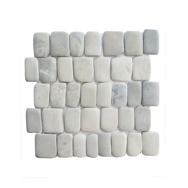 Florida 12" x 12" Natural Stone Random Pebble Mosaic Wall Tile, Gray