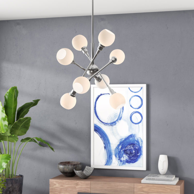 Lustre linéaire moderne Spoutnik 8 lumières Liskeard, 4