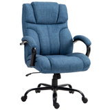 Vinsetto Big And Tall Office Chair With Wide Seat, Executive Computer Chair With Adjustable Height, Swivel Wheels And Linen