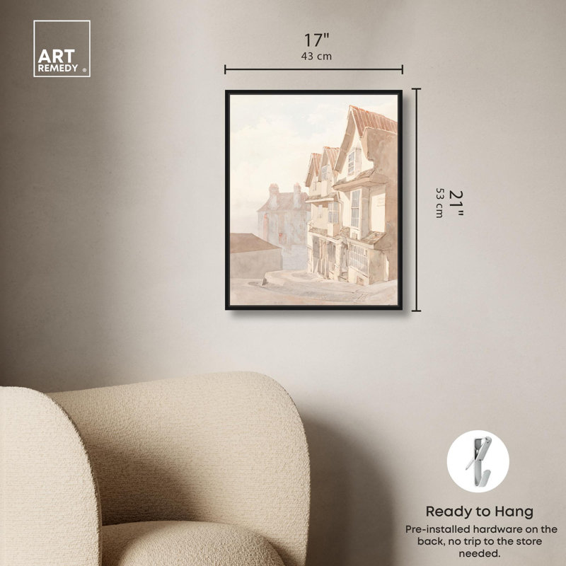 Timeless Hearth Canvas Classic Sketches par , H 21 po x l 17 po, Cadre flottant noir