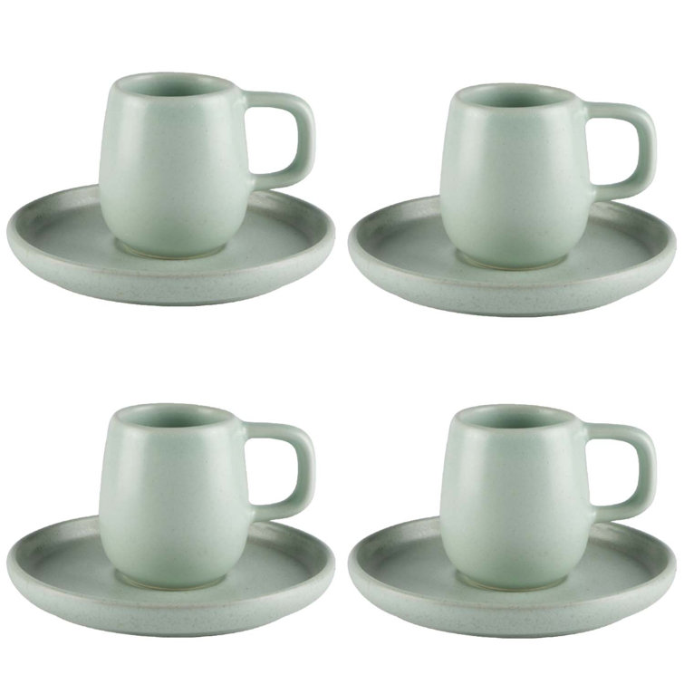 Kumi Stoneware Espresso Cup with Saucer (Set of 4)
