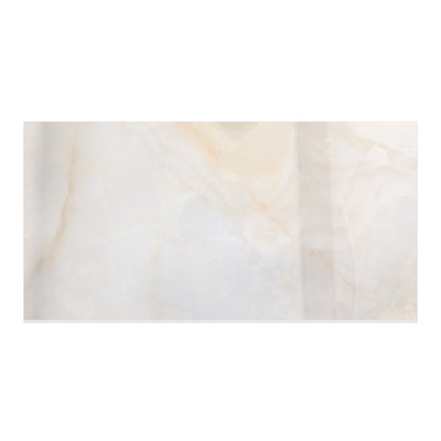 G376 Onice Cream Polished 24x24 Porcelain Onyx Look Floor & Wall Tile, Made in Spain