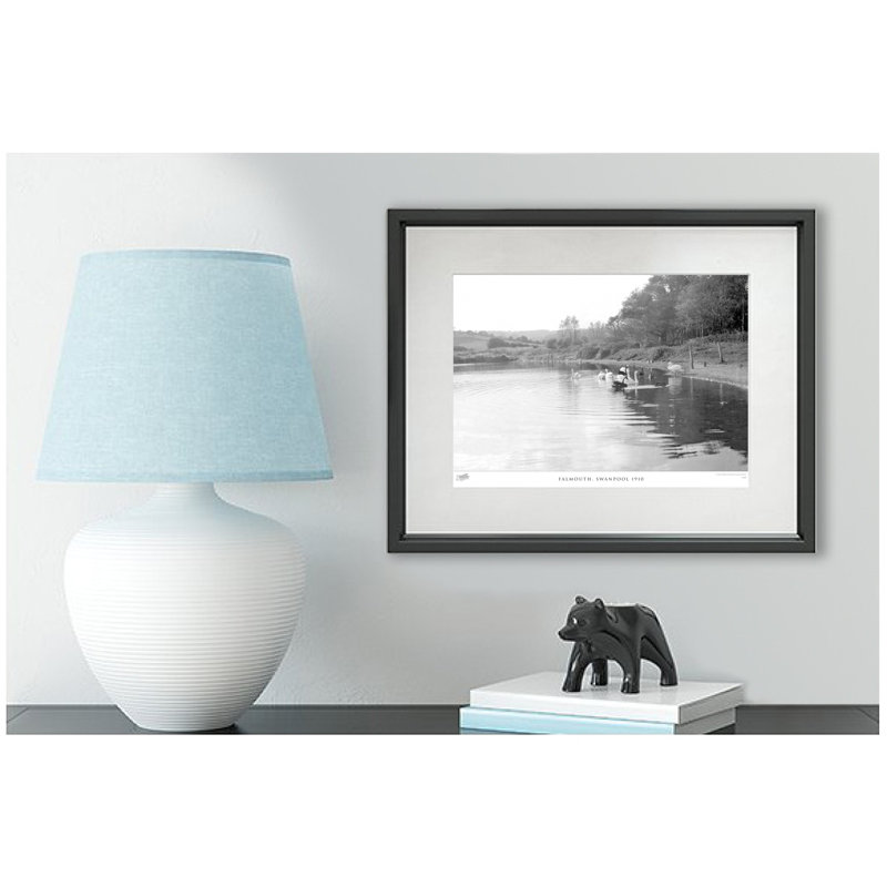 Falmouth, Swanpool 1910 - Single Picture Frame Print, 45cm H x 60cm W x 2.3cm D