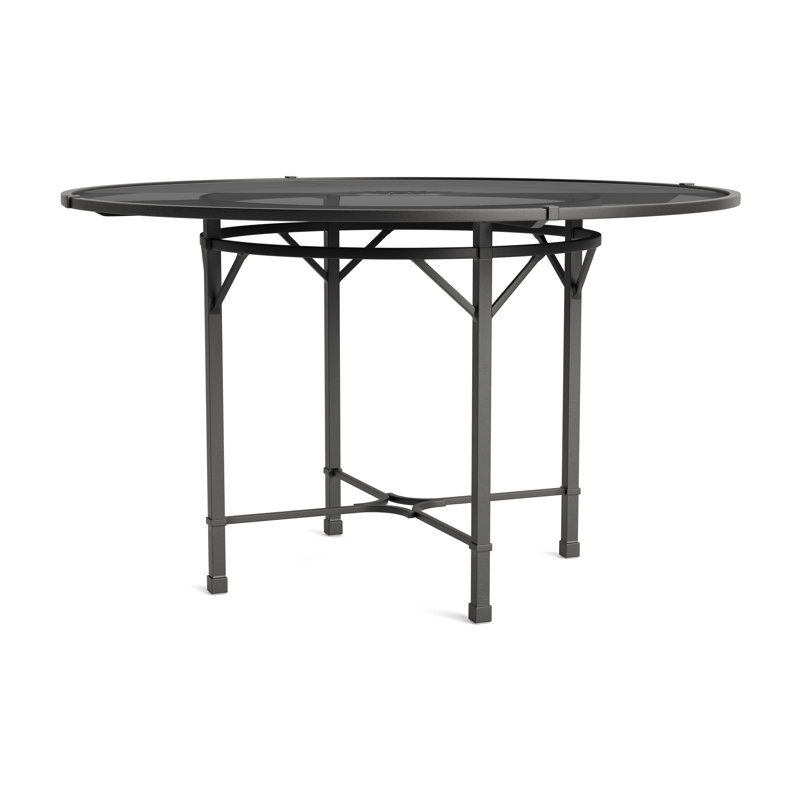 Venetian Outdoor Round Dining Table, Textured Pewter