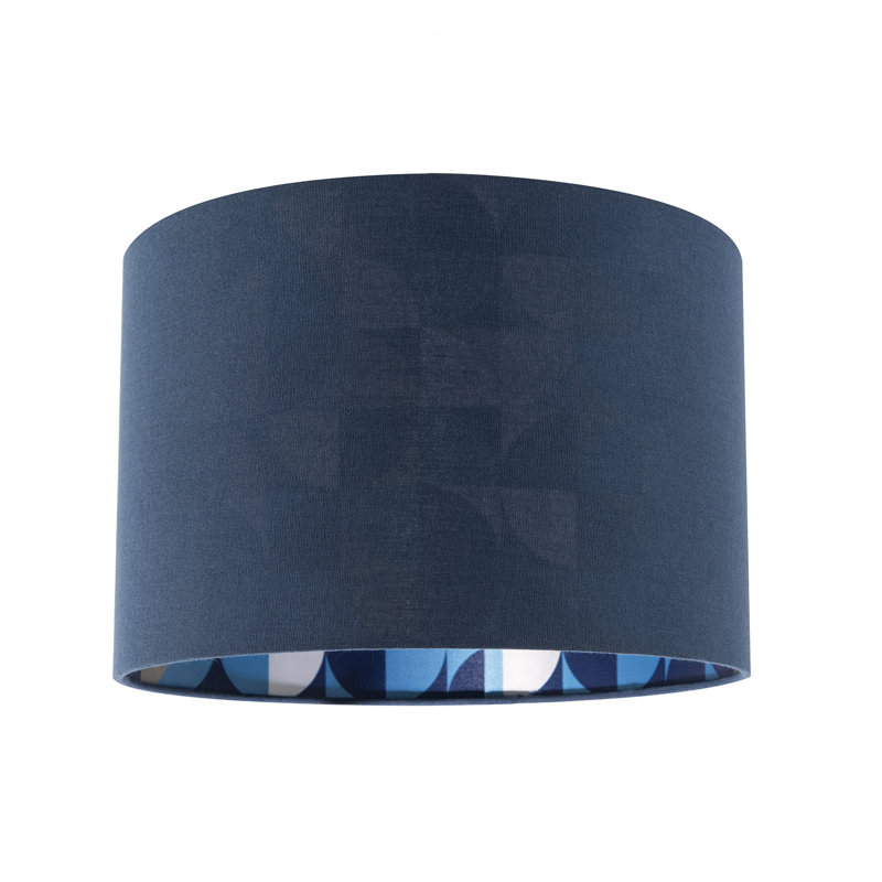 20cm H Fabric Drum Lamp Shade ( No Direct Attachment Method ) in Navy